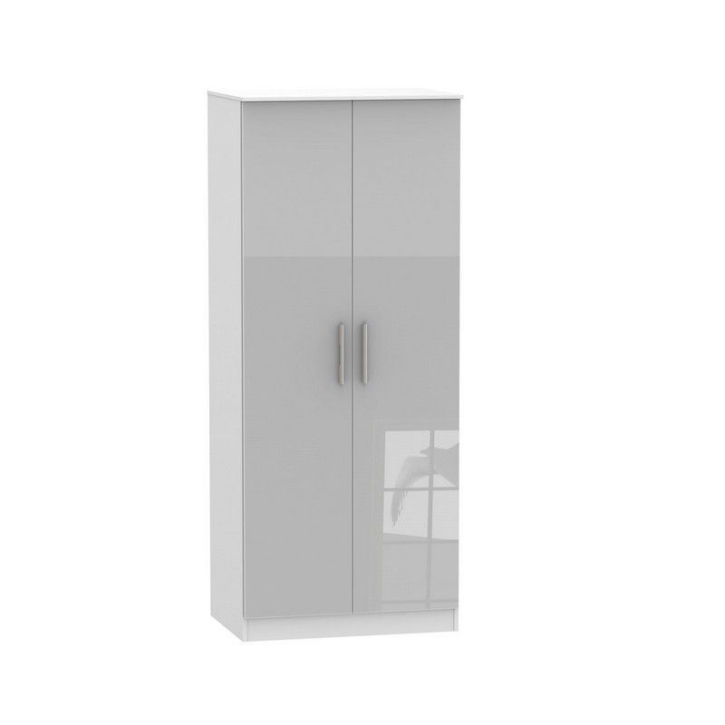 Buxton Tall Wardrobe White & Grey 2 Doors