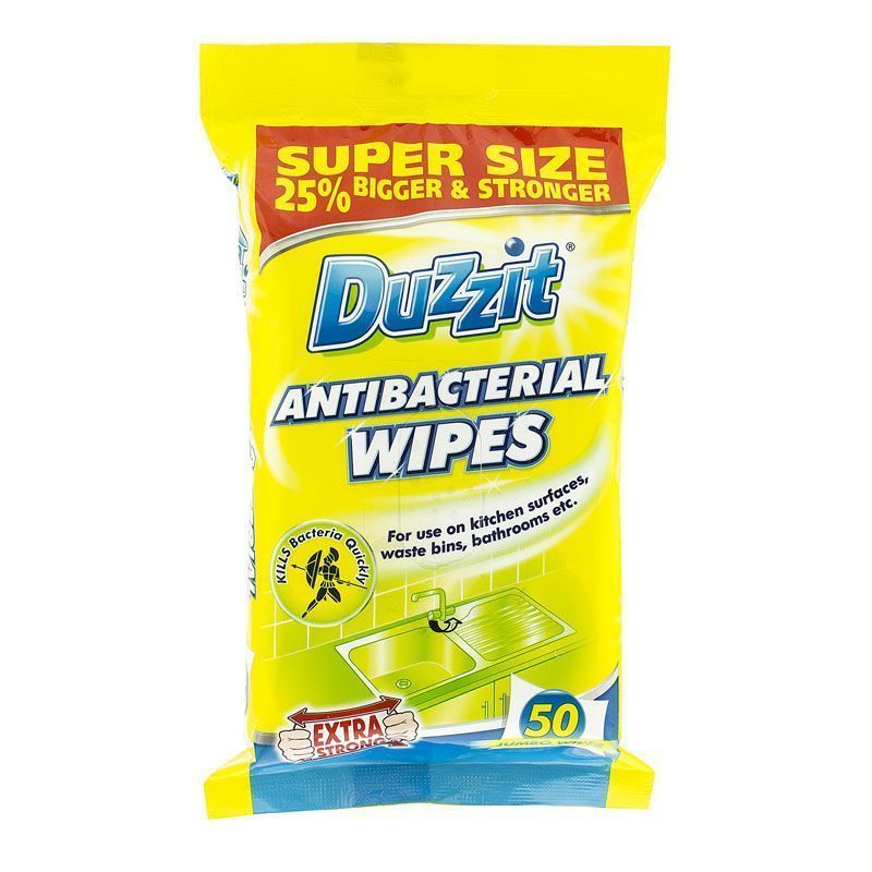 50 Pack Duzzit Anti-Bacterial Wipes