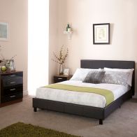 See more information about the Bugi Double Bed Faux Leather Black 3 x 7ft