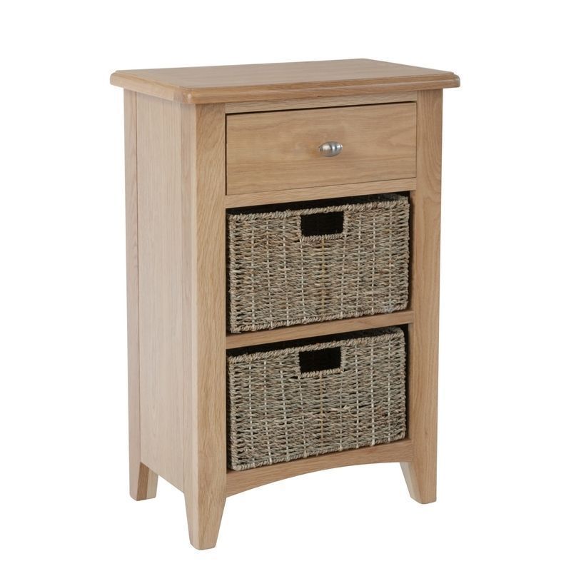 Oxford Oak Side Table Natural 3 Drawers