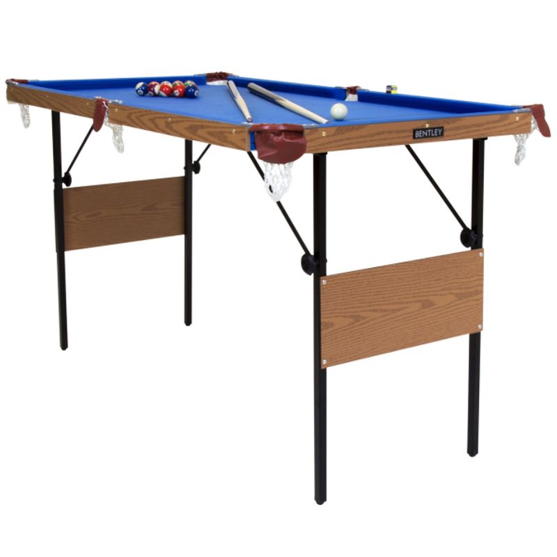 Wensum 4 Foot 6 Inch Blue Pool Games Table Including Balls & 2 Cues