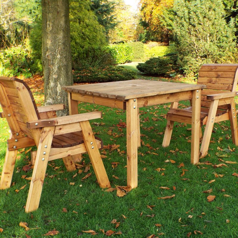 Charles Taylor 2 Seat Scandinavian Redwood Dining Set Garden Furniture