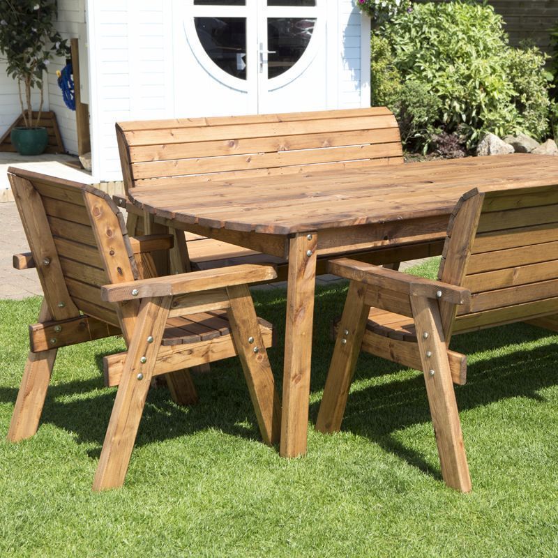 Charles Taylor 8 Seat Rectangular Table Combi Scandinavian Redwood Garden Furniture