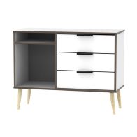 See more information about the Drayton TV Unit Natural & White 2 Shelves 3 Drawers