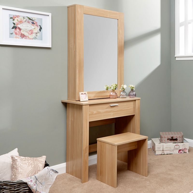 Hobson Tall Dressing Table Natural 1 Drawer