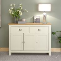 See more information about the Lancaster Large Sideboard Cream 3 Doors 4 Shelves 2 Drawers