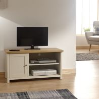 See more information about the Lancaster TV Unit Cream 2 Shelves 1 Door