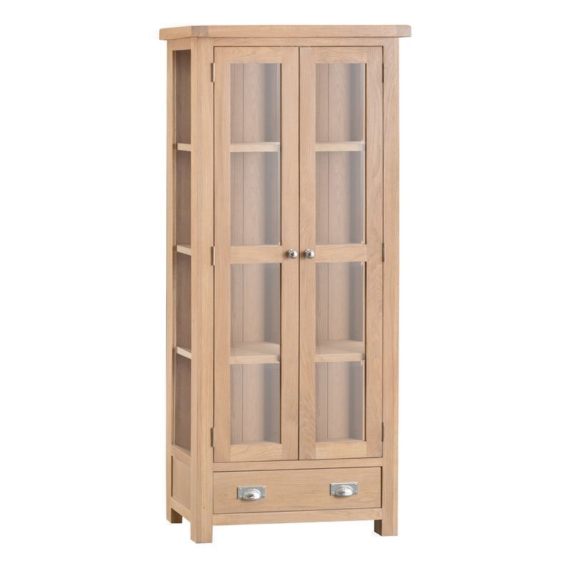 Monica Display Cabinet Oak 2 Door 4 Shelf