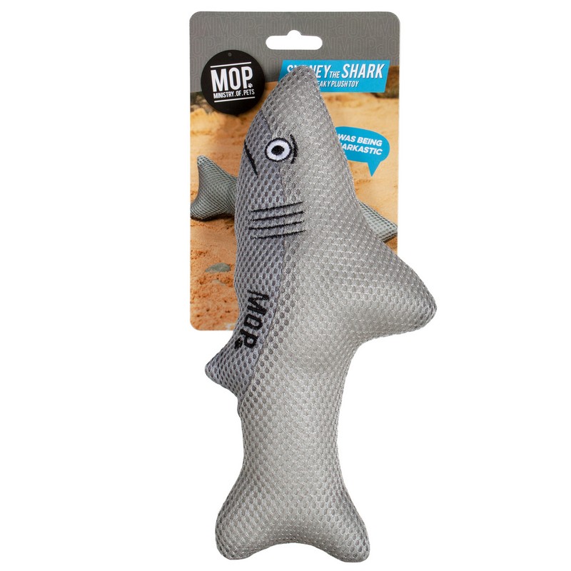 Dog Squeaky Toy Grey Mesh Fabric 27cm by Ministry of Pets