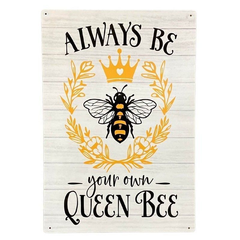 Queen Bee Sign Metal Wall Mounted - 41cm