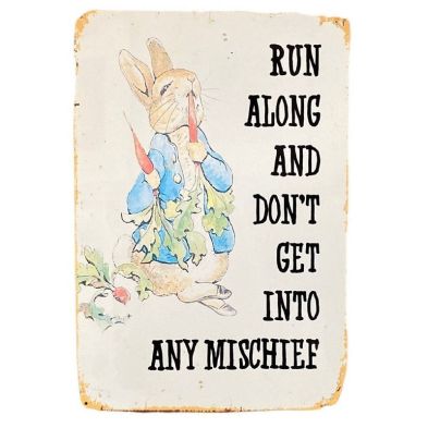 See more information about the Peter Rabbit Sign Metal Wall Mounted - 41cm