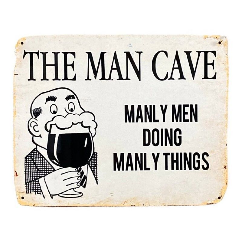 Man Cave Sign Metal Wall Mounted - 25cm