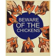 See more information about the Vintage Beware Of The Chickens Sign Metal Wall Mounted - 40cm