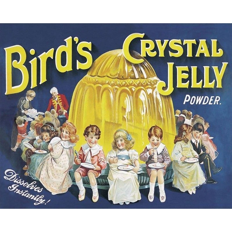 Vintage Bird's Crystal Jelly Sign Metal Wall Mounted - 42cm