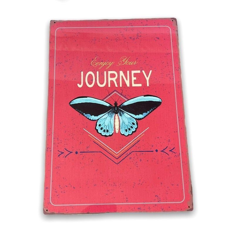 Vintage Enjoy Your Journey Sign Metal Wall Mounted - 42cm