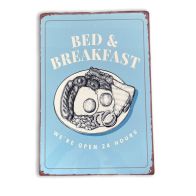 See more information about the Vintage Bed & Breakfast Sign Metal Wall Mounted - 42cm