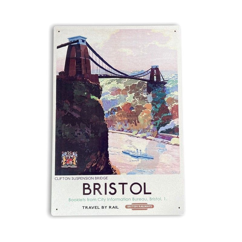Vintage British Railways Bristol Sign Metal Wall Mounted - 42cm