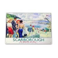 See more information about the Vintage British Railways Scarborough Sign Metal Wall Mounted - 42cm