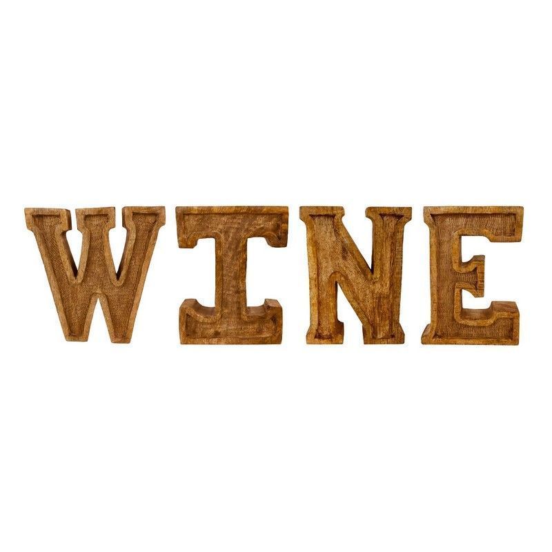 Wine Letters Wood with Embossed Pattern - 67cm