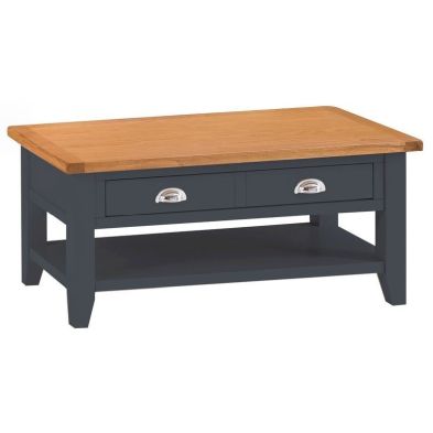 See more information about the Aurora Midnight Coffee Table Oak 1 Shelf 1 Drawer