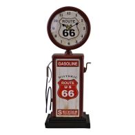 See more information about the Retro Gas Pump Clock Metal Red & White Battery Powered - 34cm