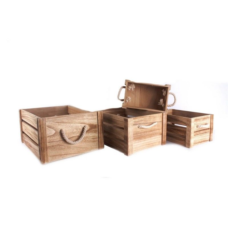 4 x Wood Crates - Natural