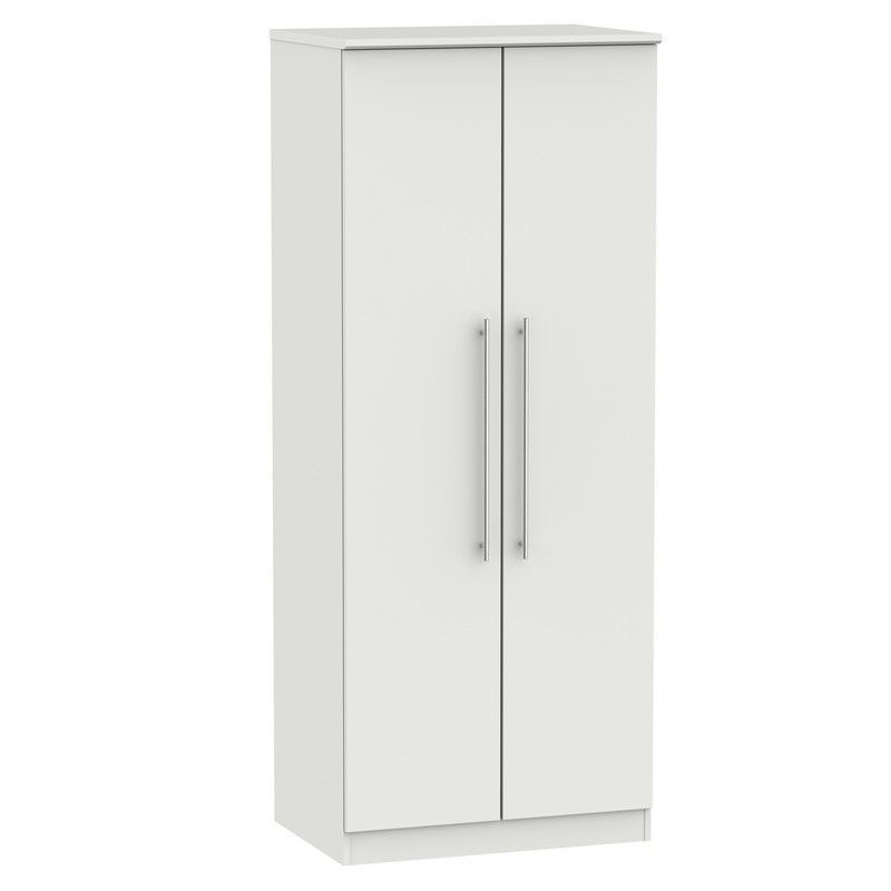 Colby Tall Wardrobe Light Grey 2 Doors