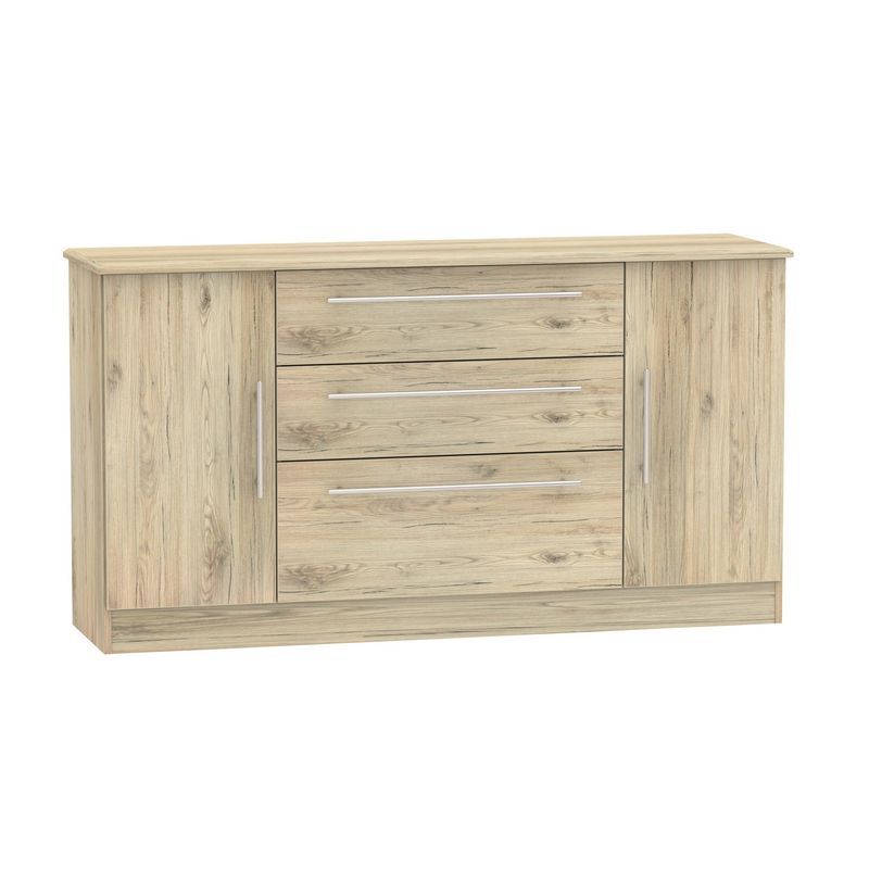 Colby Large Cupboard Natural 2 Doors 3 Drawers