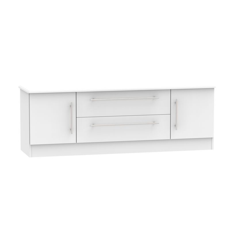 Colby TV Unit Grey 2 Drawers 2 Doors