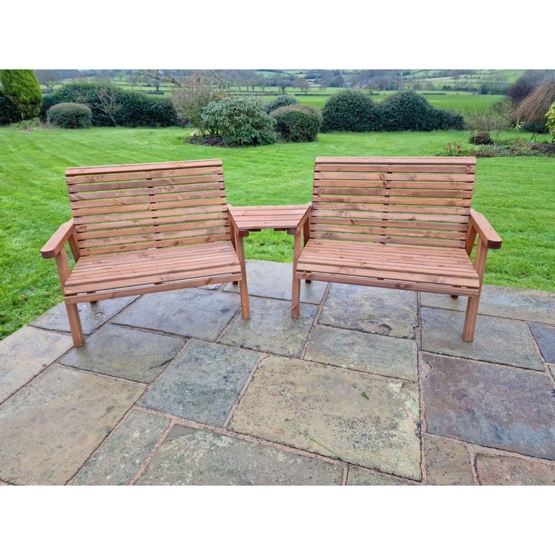 Swedish Redwood Angled Garden Tete a Tete by Croft - 4 Seats