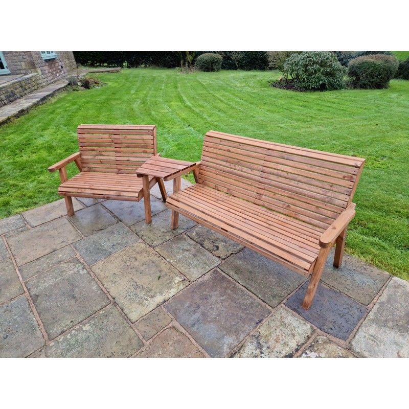 Swedish Redwood Angled Garden Tete a Tete by Croft - 5 Seats