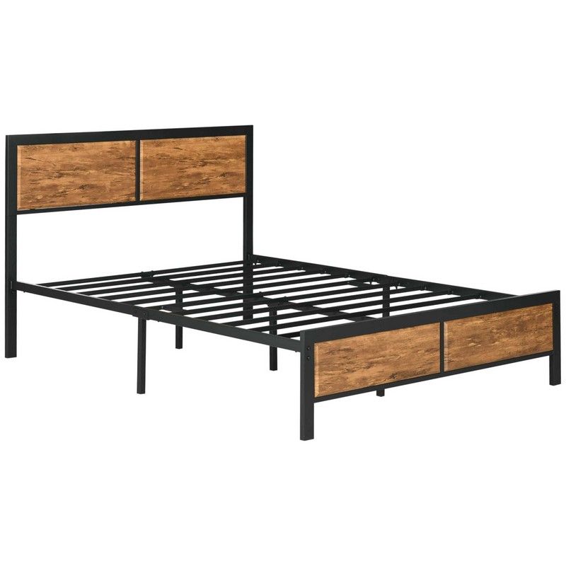 Homcom King Size Industrial-Style Steel Bed Frame