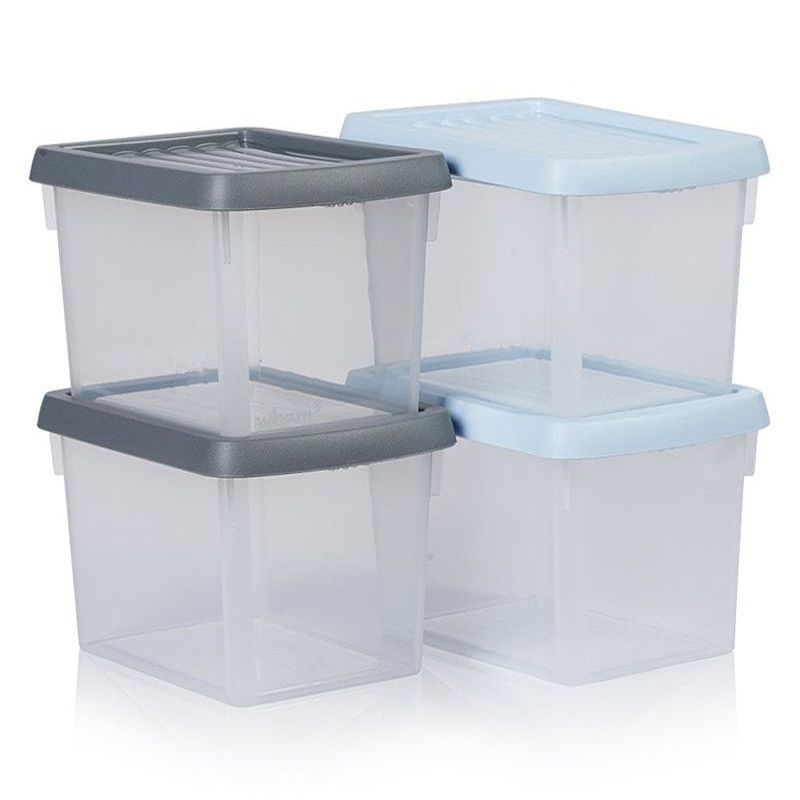 4 x Plastic Storage Boxes 6.7 Litres - Multi Coloured by Wham
